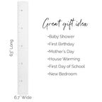 HEADWATERS STUDIO Wooden Growth Chart for Wall - Size Height Chart for Kids, Growth Measuring Board and Kids Height Wall Chart, Growth Chart for Kids, Height Chart for Wall - Modern White (63"x6.7")