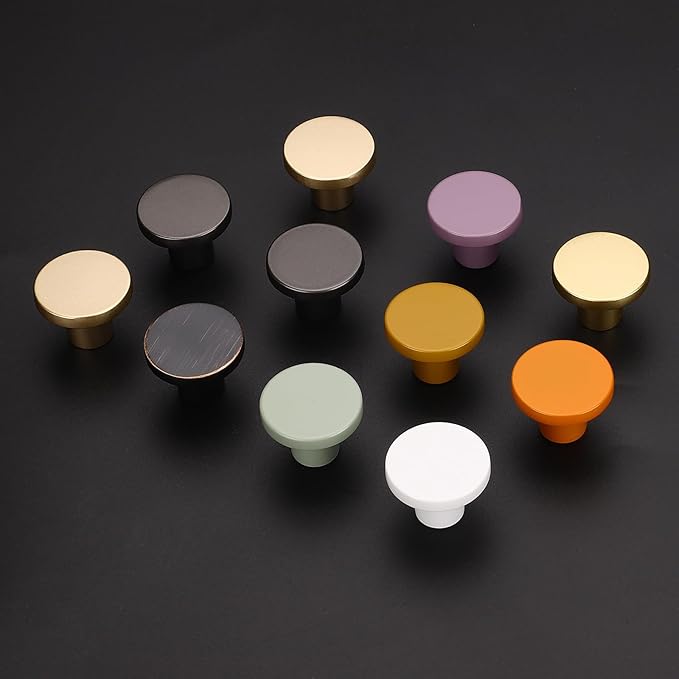 Ravinte 10 Pack Cabinet Knobs Purple Kitchen Cabinet Knobs Round Dresser Drawer Pulls Closet Door Pulls 1-1/5 Inch