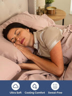 Extra Deep Twin XL Sheet Set - 4 Piece Breathable & Cooling Sheets - Hotel Luxury Bed Sheets Set - Easy & Secure Fit - Soft, Wrinkle Free & Comfy Sheets Set - Mauve Sheet Set with Extra Deep Pockets