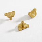 4Pcs Cute Brass Knobs for Kids, Children's Room Nursery Drawer Cupboard Handles for Boys and Girls (Bear, Size: 1.5" L x 1" W)