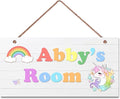 Personalized Sign, Magical Unicorn Sign, Rainbow Unicorn Kids Room Custom Name Door Wall Decor, Floral Nursery Art Girls Room Boys Bedroom Little Man Cave