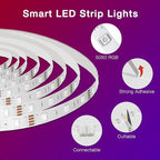 DAYBETTER Smart WiFi Led Lights, 50 FT RGB Led Strip Lights Compatible with Alexa and Google Assistant, App Voice Remote Control Music Sync Color ChangingLED Strip Lighting for Bedroom Room Decor