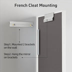 22x30 Inch White Bathroom Mirrors for Over Sink, Rectangle Mirror, Metal Framed, Wall Mounted, Modern Vanity Mirror, HD Tempered Glass (Horizontal/Vertical)