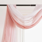 NICETOWN Romantic Wedding Ceremony Arch Decor Scarfs, Pink Ombre Sheer Scarf Curtains Window Valances for Girls Room/Bed Canopy/Birthday Party, 2 Pieces, W60 x L216