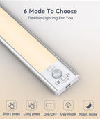 Under Cabinet Lighting, 3200mAh Rechargeable Motion Sensor Light Indoor, LED Battery Operated Cabinet Lights, Dimmable Closet Light, Wireless Under Counter Lights for Kitchen (2pack)