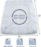 Marine Moon Extra Thick Cooling Plush Pillow Top Mattress Bed Topper, Fluffy Soft Mattress Pad, Hotel Quality Down Alternative Pillow Topper for Full Size Bed with Deep Pocket