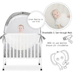 Pack and Play Tent, Crib Tent to Stop Baby from Climbing Out, Baby Safety Tent Cover for Pack N Play, Mini Cribs & Playpen, Pop Up Crib Net Against Falls (39.6" L x 27.6" W x 49.2" H)