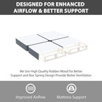 Treaton, 8-Inch Sturdy Wood Box Spring for Mattress Support - Durable and Fully Assembled, Natural Wood Foundation for California King(Fold), Gray