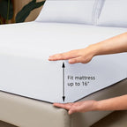 Mejoroom Twin XL Sheet Set - Hotel Luxury Microfiber Sheet & Pillowcase Sets Fits College Dorm Room Mattress - Soft, Breathable, Wrinkle & Fade Resistant - 3 Piece (White)