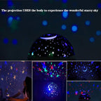 Borelor Star Night Light for Kids, 12 Color Changing Lights Modes with USB Cable, 360°Rotating Moon Star Projector Desk Lamp for Bedroom Party Decor & Girls Birthday Gift (Black)