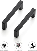 Ravinte 20 Pack Matte Black Cabinet Pulls, 2-1/2 Inch (64mm) Hole Center Slim Kitchen Handles, Square Drawer Pulls for Cabinets & Cupboards, Hardware