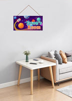 Personalized Rocket Sign Outer Space Themed For Kids Room Nursery Baby Playroom Door Decor,Custom Name Stars Satellite Wall Decor Decorative Plate for Boys Room Girls Bedroon