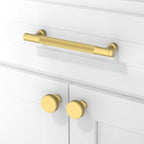 10 Pack Brushed Gold Knurled Cabinet Pulls 5 Inch(128mm) Kitchen Cabinet Handles Solid Zinc Alloy Cabinet Hardware Drawer Pulls