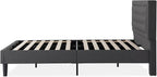 ZINUS Dachelle Upholstered Platform Bed Frame, Mattress Foundation, Wood Slat Support, No Box Spring Needed, Eco Friendly WonderBox (TM) Packaging, Easy Assembly, Dark Grey, Queen