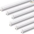 Barrina T5 LED Ceiling Light Fixtures, 2FT, 5000K (Daylight White), 1100LM, 10W, Corded Electric with Built-in ON/Off Switch, Linkable LED Shop Lights for Garage, Workshop, ETL Listed, 6 Packs