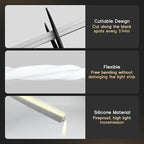 LED Strip Lights Warm White 3000K,16.4ft 110-120V Neon Rope Lights,Flexible Silicone Outdoor Waterproof Neon Strip Lights for Bedroom,Mirror,Kitchen Cabinet, Living Room,Halloween Decor