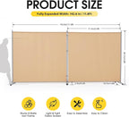 Rantila 2 Large Panels Room Divider,Portable Office Divider,Convenient Movable,Folding Partition Privacy Screen for Bedroom,Dining Room, Study,142" W x 71" H,Beige