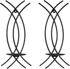 Wall Sconce Black Wall-Mount Metal Iron Wall Candle Sconce Holder Hanging Art Home Decoration Wall Mounted Decorative Candle Holder, Set of 2