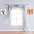 Warm Home Designs 24 Feet Long Grey Silver Sheer Window Scarf. These XXL Length Valance Scarves 54 X 288 Inches in Size. Great as Bed Canopy or Wedding Arch Draping Fabric. AM Silver 288"