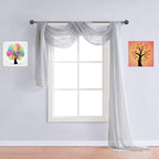 Warm Home Designs 24 Feet Long Grey Silver Sheer Window Scarf. These XXL Length Valance Scarves 54 X 288 Inches in Size. Great as Bed Canopy or Wedding Arch Draping Fabric. AM Silver 288"