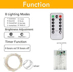 3 Pack Fairy Light Battery Operated with Remote Control Timer, 26 FT 80 LED String Lights Outdoor Indoor, 8 Mode Twinkle Lights for Christmas Party Wedding Birthday Bedroom Decoration (Red and White)