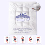 ABENE Full XL Size Mattress Topper for Back Pain Relief, Extra Thick Mattress Pad Pillowtop, Soft Plush Mattress Cover Bed Topper with Deep Pocket, Overfilled Down Alternative Filling, White