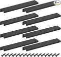 uxcell Cabinet Finger Edge Pull, 8pcs 200mm / 7.87" Aluminum Alloy Back Mount Hidden Cabinet Pulls Concealed Handle for Home Kitchen Drawer Cabinet, Black