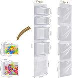 Hanging Toy Storage over Door, Block Stuffed Animal Organizer Idea with 4 Removable Case Bag, Bi-Fold Closet Holder with Mesh Pocket for Kid Boy Girl