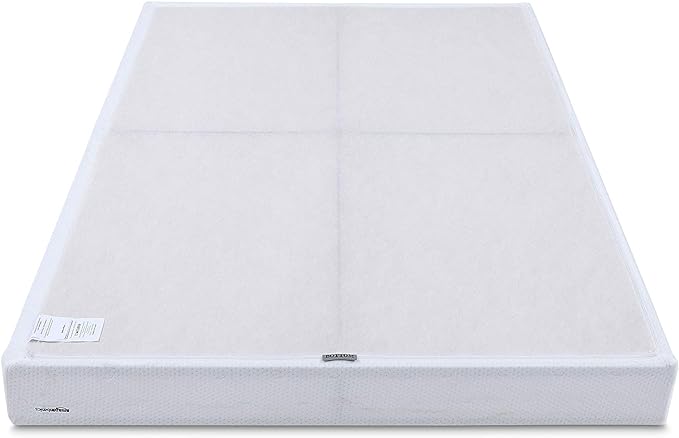Amazon Basics Smart Box Spring Bed Base, 5-Inch Height Mattress Foundation, Tool-Free Easy Assembly, Twin, 74"L x 38"W x 5"H, White