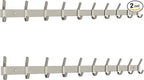 Coat Rack Wall Mount – Brushed Nickel 30 Inch Stainless Steel Hook Rail with 10 Heavy Duty Double Coat Hooks – Wall Mounted Coat Hanger for Entryway, Bathroom, Bedroom, Towel, Hat Organizer - 2 Pack