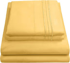 1800 Thread Count Sheet Set – Soft Egyptian Quality Brushed Microfiber Sheets – Luxury Bedding Set with Flat Sheet, Fitted Sheet, 2 Pillow Cases