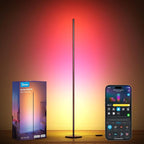 Govee RGBIC Floor Lamp Basic, LED Corner Lamp Works with Alexa, 1000 Lumen Smart Modern Floor Lamp with Music Sync and 16 Million DIY Colors, Color Changing Standing Lamp for Bedroom Living Room Black