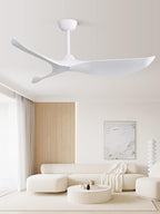 Sofucor Ceiling Fan Without Light, 52 Inch Low Profile Flush Mount Modern Ceiling Fan with Remote for Indoor Farmhouse Bedroom Living Room Outdoor Patio Porch, Reversible DC Motor, Noiseless