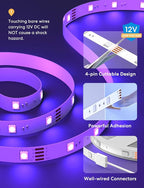meross Smart LED Strip Lights, 32.8ft WiFi RGB Strip, Works with Apple HomeKit, Siri, Alexa&Google and SmartThings, App Control, Color Changing Lights Strip for Room, Party, Festivals, UL Listed