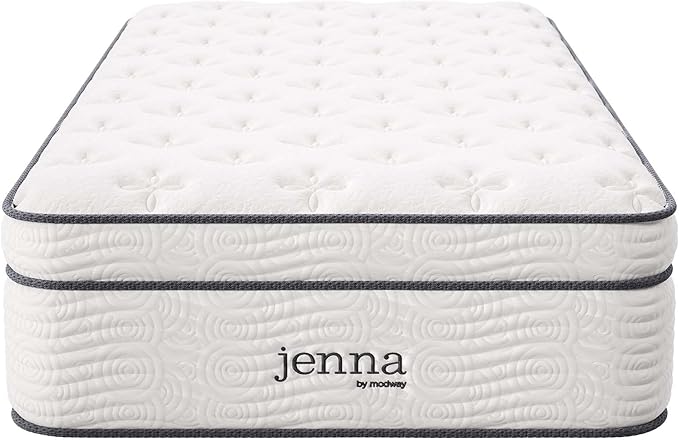 Modway Jenna 14” Innerspring Pillow Top Twin Mattress With Individually Encased Coils