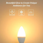 Brightever E12 LED Candelabra Light Bulbs 40W Equivalent, 4W Warm White 2700K Ceiling Fan Bulbs, Chandelier Candle Lights for Wall Lanterns, Pendant Lights, Non-Dimmable, Pack of 12