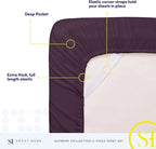King Size Sheets - Breathable Luxury Bed Sheets with Full Elastic & Secure Corner Straps Built In - 1800 Supreme Collection Extra Soft Deep Pocket Bedding Set, Sheet Set, King, Purple