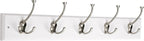 Liberty Hardware 129848 Wall Mounted Coat Rack with 5 Decorative Hooks, 27-Inch, Satin Nickel and White