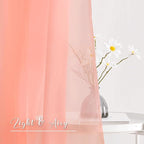 NICETOWN Coral Pink Scarf Voile Sheer Textured for Princess Decor, Lovely Window Topper Decorative Valance for Girls/Daughter's Bedroom, W60 x L216, 1 Pair