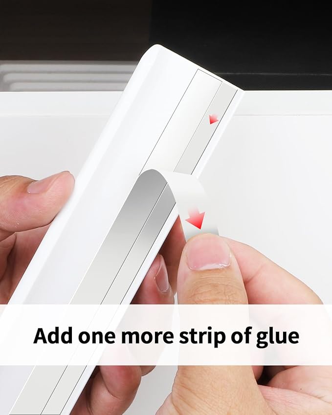 5 Pack 6 inch self Adhesive Cabinet Handles Warm White Adhesive Cabinet pulls Drawer Edge pulls Stick on Handles for Cabinet Finger pulls for Concealed Drawer Handles Flat