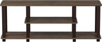 Furinno Turn-N-Tube No Tools 3D 3-Tier Entertainment TV Stand up to 50 inch TV, Square Tubes, Walnut/Brown