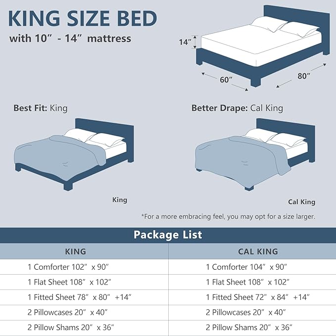 CozyLux King Size Comforter Set Sage Green - 7 Pieces Bed in a Bag King, Luxury Soft Bed Set for All Seasons, Bedding Set with Down Alternative Comforter, Sheets, Pillowcases & Shams