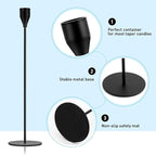 Black Candlestick Holder Set of 24 for Taper Candles, Decorative Candle Holders Bulk Candle Stick Holders Taper Candle Holders for Table Centerpiece Wedding Dinning Party Anniversary Home Decor