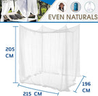 EVEN NATURALS Luxury Mosquito Net for Double to King Size Bed Canopy | Camping Screen House | Finest Mesh – 300 Holes per Square Inch, 2 Entries, Easy to Install, Hanging Kit, Storage Bag (X-Large)