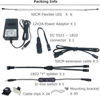 Litever Under Cabinet Light, 6 PCS 20 Inches Flexible LED Strips with Power Adapter, 24W,1800 Lumen, Daylight 5000K. Suitable for Kitchen Cabinets, Counters, Under Shelf, Closets (6-Strip-5000K)