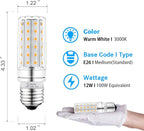 LED Light Bulb 100w Equivalent 1200 Lumen 3000K Warm Daylight White 12W LED Bulb E26 Base Non-Dimmable Ceiling Fan Light Bulbs for Home Indoor LED Corn Light Bulb Pack of 4