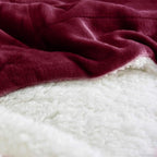 NANPIPER Sherpa Blanket Warm Blankets Super Soft Fuzzy Flannel Fleece/Wool Like Reversible Velvet Plush Couch Blanket Lightweight(Wine Red Throw Size 50"x60")