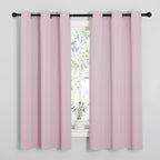 NICETOWN Baby Pink Blackout Curtains 40 inches Length for Kitchen, 2 Panels, 29" Wide, Thermal Insulated Decoration Drapes for Small Window