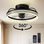 Ceiling Fans with Lights, 360° Rotating Ceiling Fan with Lights and Remote, 6 Wind Speeds Smart Low Profile Ceiling Fan for Bedroom, Kids Room and Living Room 20"