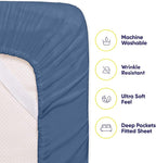 King Size Bed Sheets - 6 Piece 1500 Supreme Collection Fine Brushed Microfiber Deep Pocket King Sheet Set Bedding - 2 Extra Pillow Cases, Great Value, King, Denim
